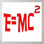 E=MC2 (red) Poster