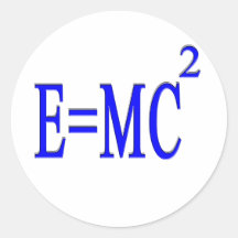E=MC 2 (blue) Round Stickers