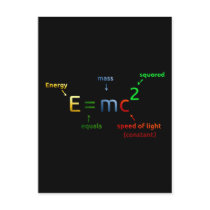 E = MC^2. E equals MC Squared Postcards