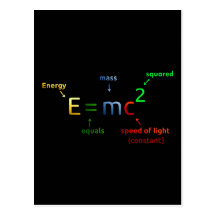 E = MC^2. E equals MC Squared Postcards