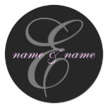 E monogram label sticker