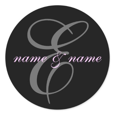 E monogram label sticker by rubymonkey