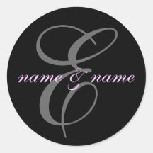 E monogram label sticker