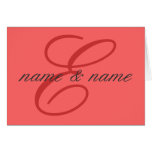 "E" monogram note card - personalize first names