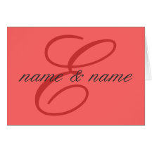 "E" monogram note card - personalize first names