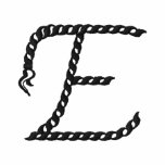 "E" Rope Alphabet 2.5" embroidered shirts