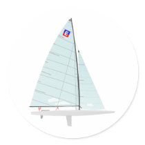 E-scow   Racing Sailboat onedesign  Class Round Stickers