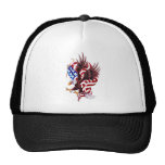 Eagle and American Flag Tattoo Illustration Style Hats
