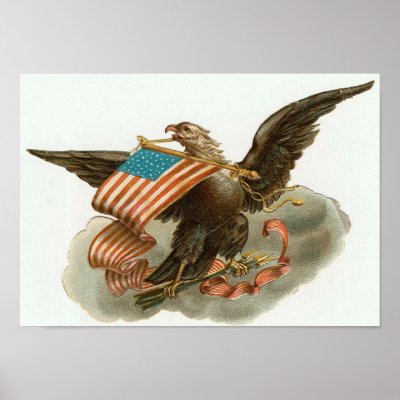 Eagle and Flag by vintagegiftmall