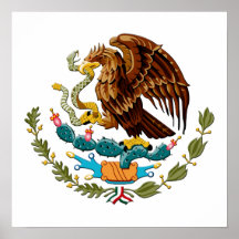 Eagle and snake Mexico Emblem for Mexicans Print