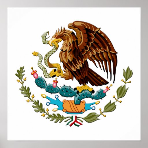 Eagle and snake Mexico Emblem for Mexicans Print