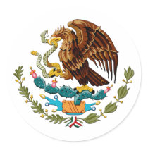 Eagle and snake Mexico Emblem for Mexicans Round Sticker