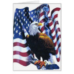Eagle avec le drapeau américain cartes de vœux