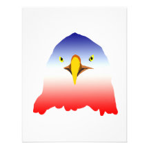 eagle blue white red cartoon custom invite