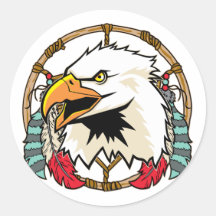 Eagle Dreamcatcher Autocollants Ronds
