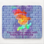 Eagle graffiti on brick wall mousepads
