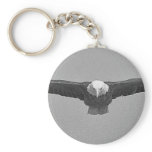 Eagle head-on black & white keychains