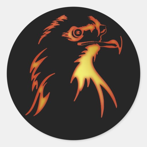 EAGLE HEAD ROUND STICKER