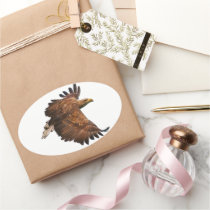 Eagle in Flight Oval Stickers