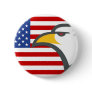Eagle on American Flag Pinback Buttons
