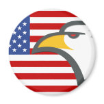 Eagle on American Flag Magnet