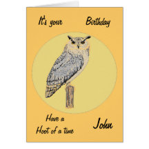 Eagle Owl Birthday Card