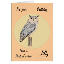 Eagle Owl Birthday Card