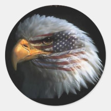 Eagle patriotique avec l'arrière - plan de drapeau autocollants