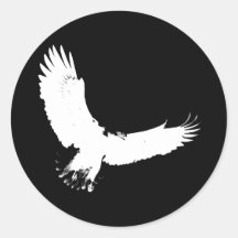 Eagle Silhouette Round Sticker