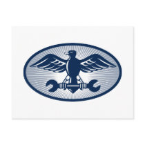 eagle spread wing carrying spanner post card