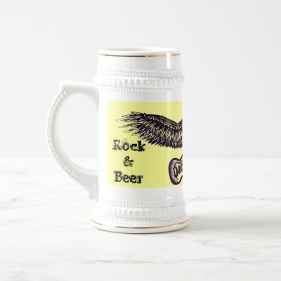 Eagle with guitar cool beer mug by vitaliy