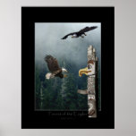 Eagles, Forest & Totem Poster posters