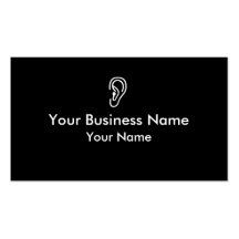 Ear black white business cards