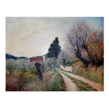 EARLIEST SPRING IN VERNALESE / Tuscany Landscape Post Card