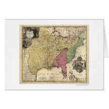 Early America Map 1763 Cards