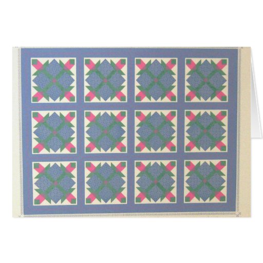 Early American Bear's Paw Quilt Notecard