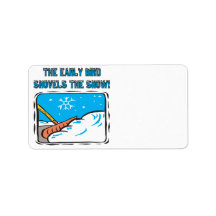 Early Bird Shovels The Snow Labels