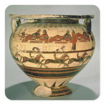 Early Corinthian black-figure column-krater depict stickers