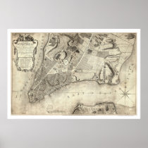 Early New York City Map 1776 Print