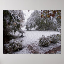Early Snow in oil Poster