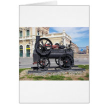 Early Steam Locomotive in Cartagena. Greeting Cards