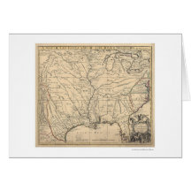 Early United States Map by Senex 1721 Cards