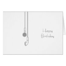 Earphones Happy Birthday Card