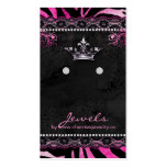 Earring Display Cards Cute Zebra Crown Jewellery Business Card Templates