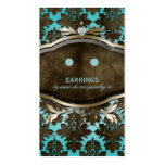 Earring Display Cards Vintage Damask Jewellery Hea Business Card Templates