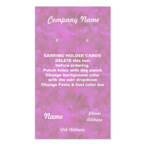 EARRING HOLDER Cards Custom business cards Pink