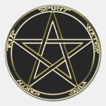 Earth, Air & Fire Pentagram Sticker
