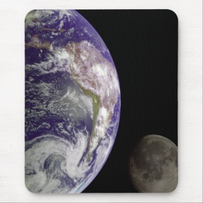 Earth and Moon Mousepad by Deep_Space