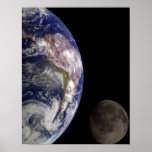Earth and Moon Space Image Print