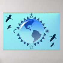 Earth and Symbols Poster
